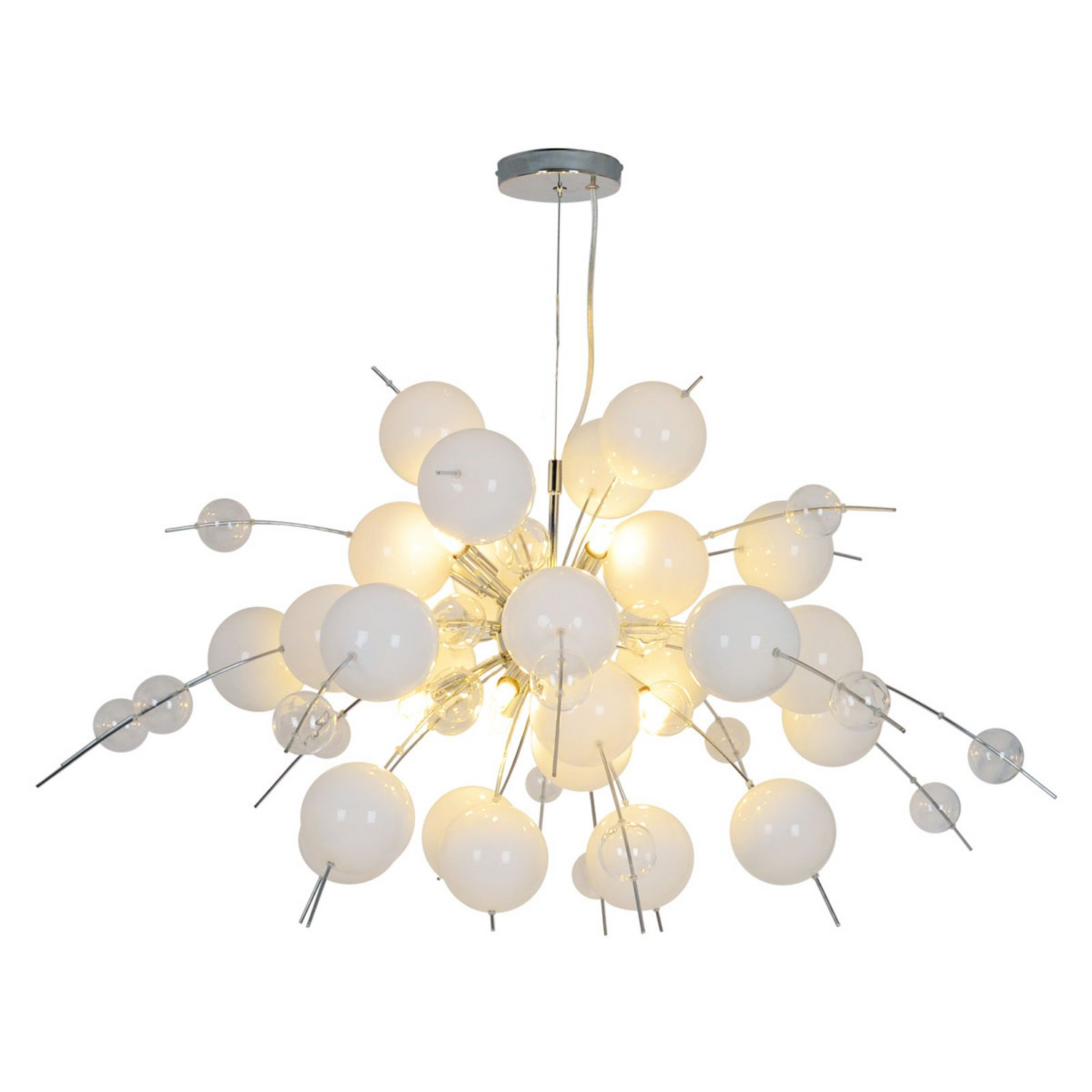 Näve Hängeleuchte Explosion Hängelampe Deckenlampe Leuchte In Weiß/Chrom 98cm B-Ware