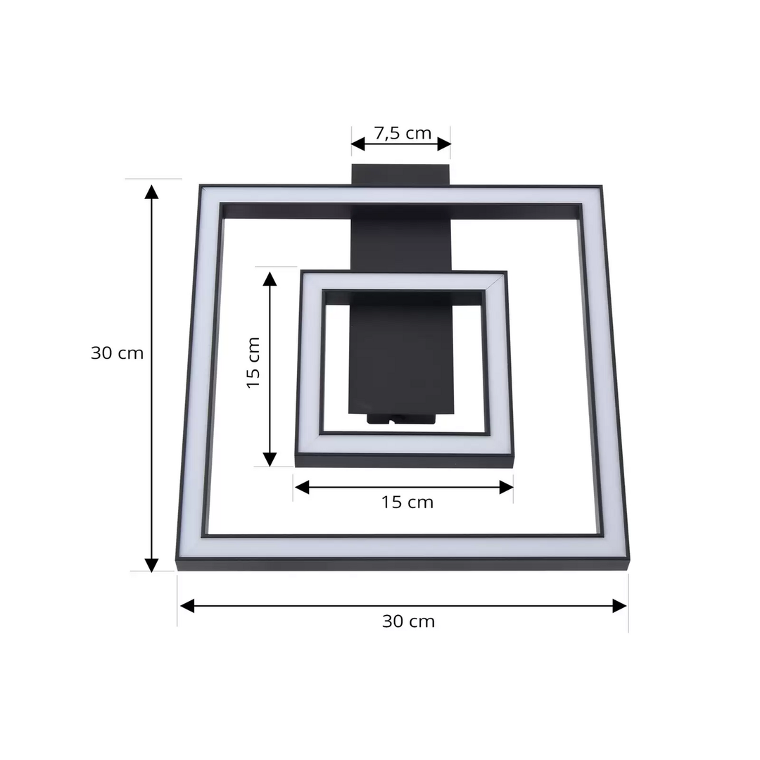 Lindby LED-Deckenleuchte Madamo schwarz 30 cm 3000K Deckenlampe Lampe Leuchte