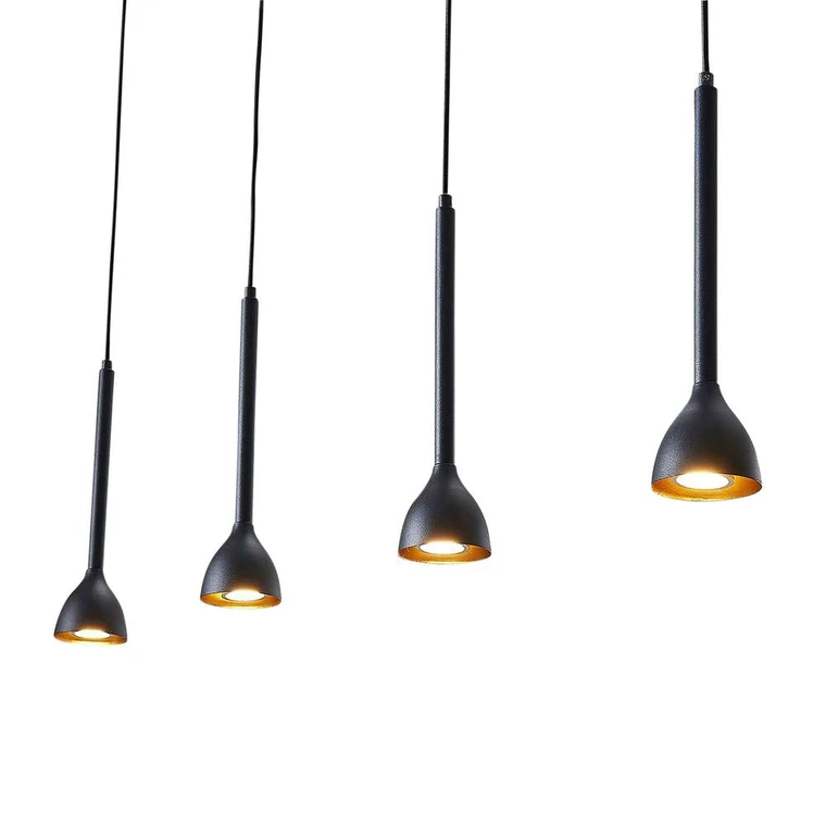 Lucande Hängeleuchte Nordwin Pendelleuchte Lampe 4 Flammig Gu10 Schwarz Gold846 B-Ware - 4251096563153