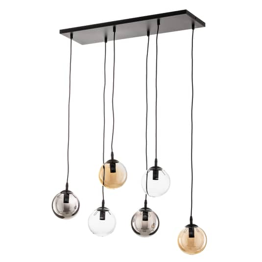 Euluna Hängeleuchte Glassy 6 Flg Grafit Amber Klar Pendelleuchte Deckenlampe B-Ware - 5901738919099
