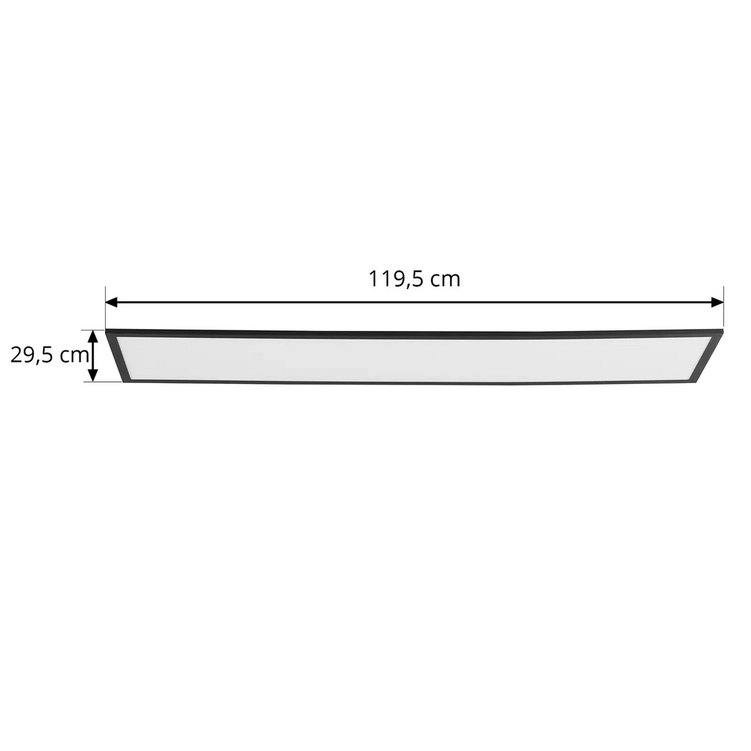 Lindby LED-Panel Lamin schwarz 120 cm CCT Remote Deckenpanel Deckenlicht Spot