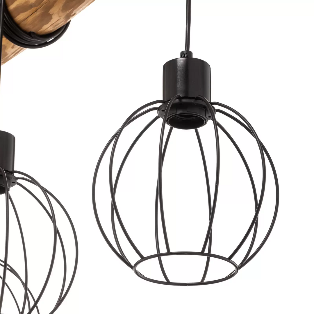 Deckenleuchte Karou, 6-flammig kiefer Deckenlampe Pendellampe Pendelleuchte E27