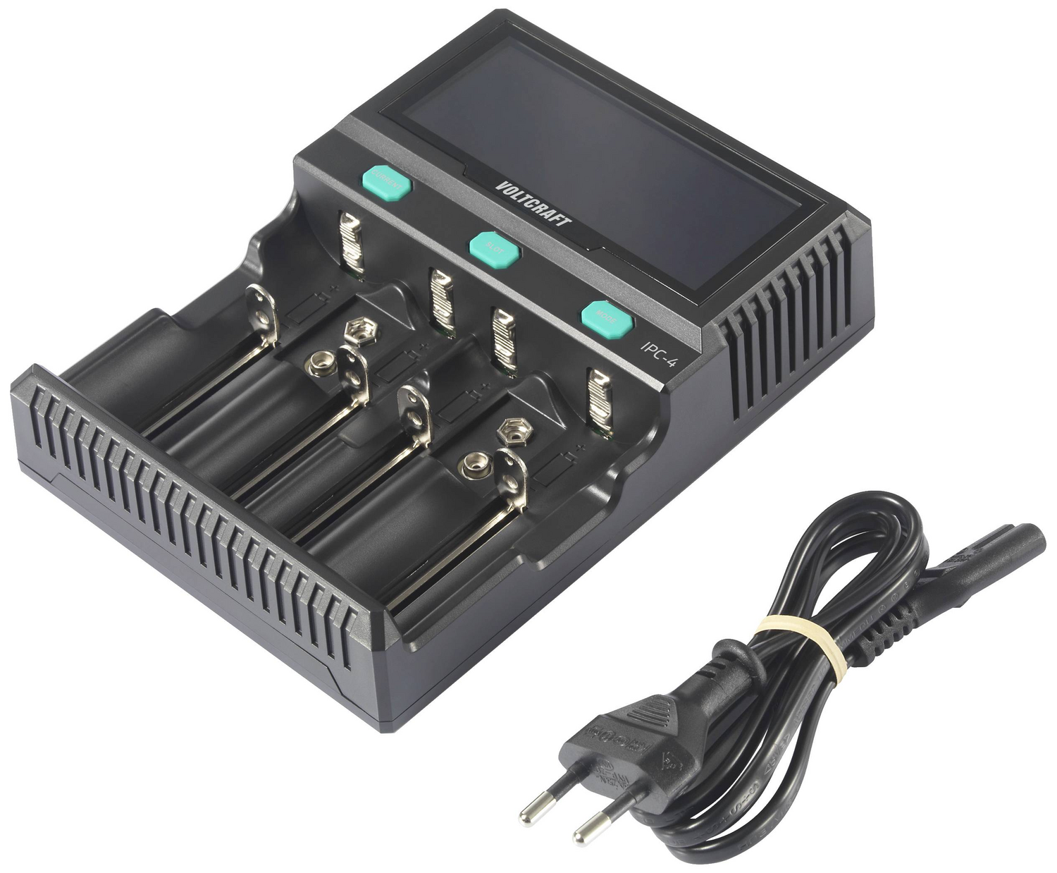 Chargeur de piles rondes VOLTCRAFT IPC-4 pour Li-ion, LiFePO4, NiMH, NiCd et LiFePO4 