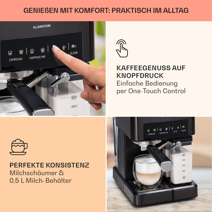 Klarstein Arabica Comfort Espressomaschine Kaffeemaschine Espressobereiter