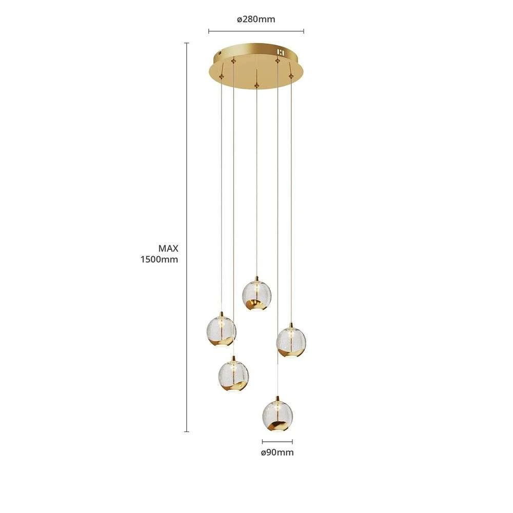Lucande Led Pendelleuchte Hayley Hängelampe Deckenlampe Lampe 5 Flmg Glas G629 B-Ware - 4251096562477
