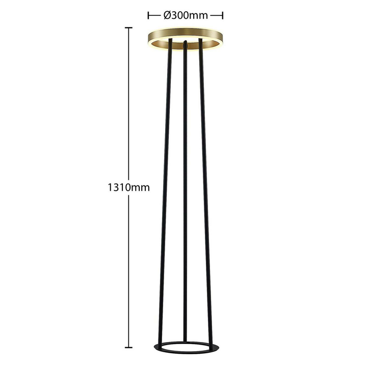 Lucande Seppe LED-Stehleuchte Stehlampe Standleuchte Standlampe Ø30cm messing