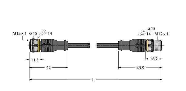 Turck Rkc4.5 T 1 Aktuator  U. Sensorleitung Verbindungsleitung Leitung B-Ware - 4047101404487