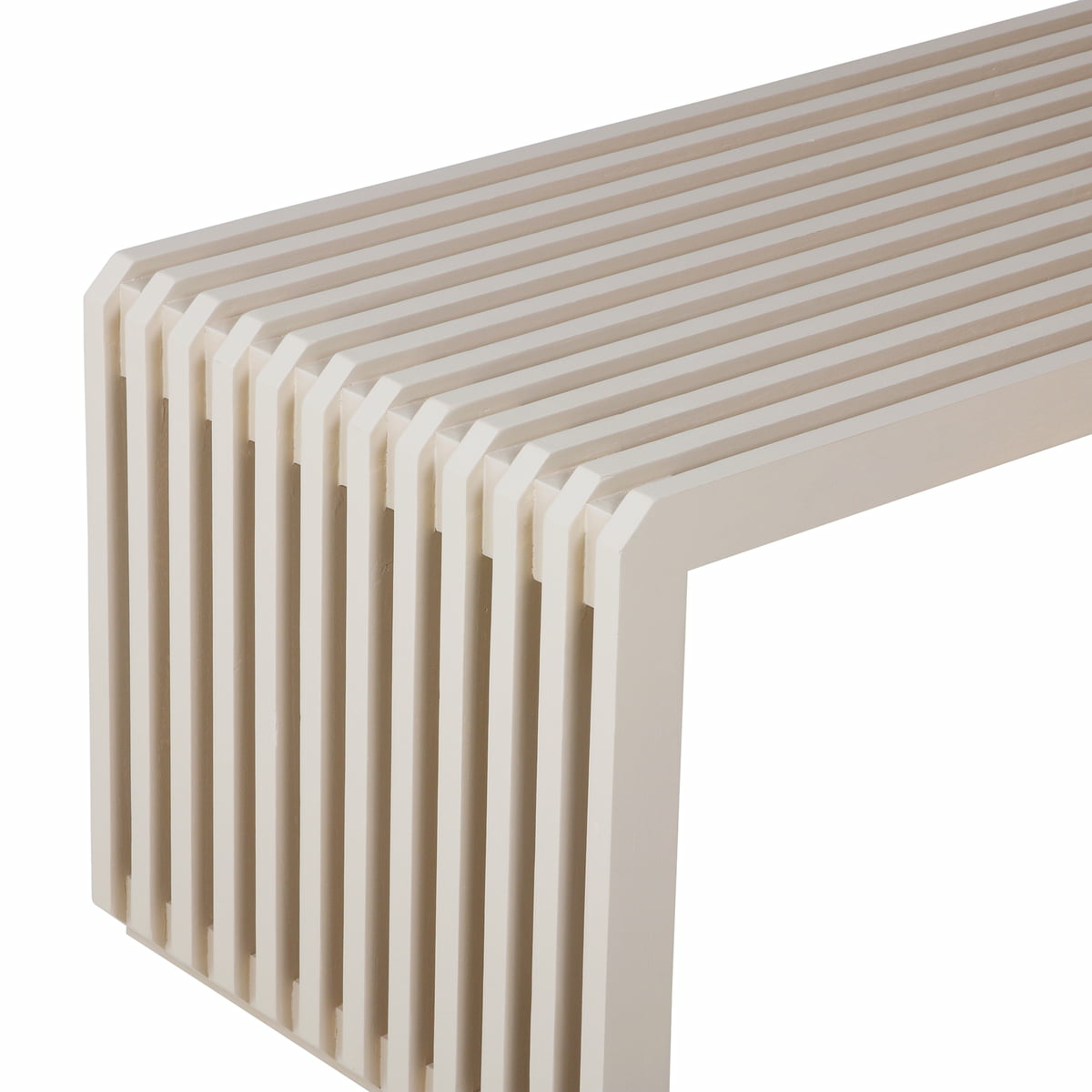 B-Ware H Kliving Slatted Bank Sitzbank Gartenbank Hocker Designerbank Garten 96cm Cream