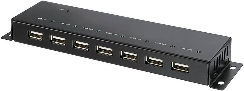 B-Ware Renkforce 7 Port Usb 2.0 Hub Metallgehäuse, Zur Wandmontage Schwarz783
