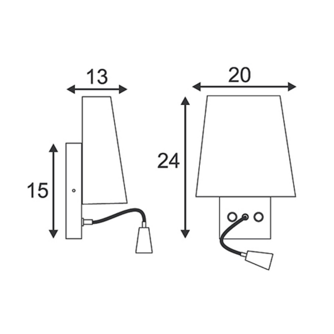 SLV Coupa Wandleuchte mit LED-Leselicht Wandlampe Lampe Leuchte Spot Licht