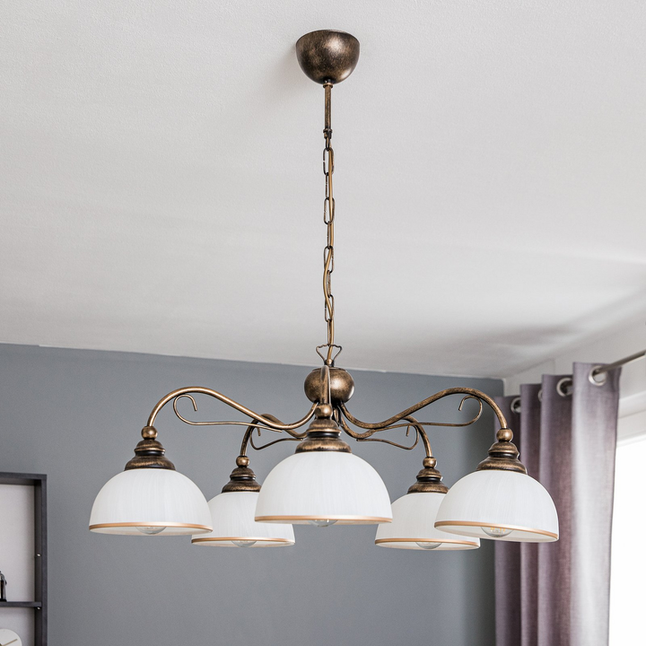 Casale Hängeleuchte Lampe Fünfflammig Leuchte Hängeleuchte E27 Metall Glas B-Ware - 5905962011772