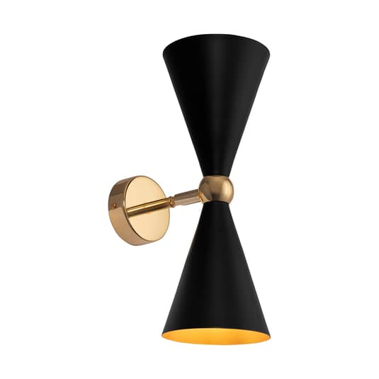Maytoni Vesper Wandleuchte Wandlampe Wandlicht Lampe E14 2 Flammig Schwarz/Gold B-Ware