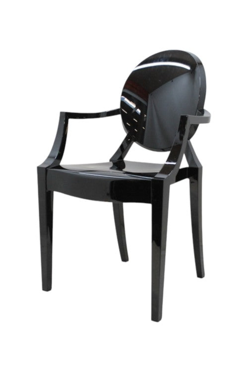 Kartell Louis Ghost Stuhl schwarz stapelbar für Innen- und Außenbereich - 8034105780187