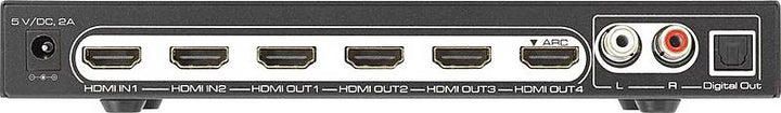 speaka-professional 4 Port HDMI-Splitter mit Fernbedienung Audio-Port 3840x2160