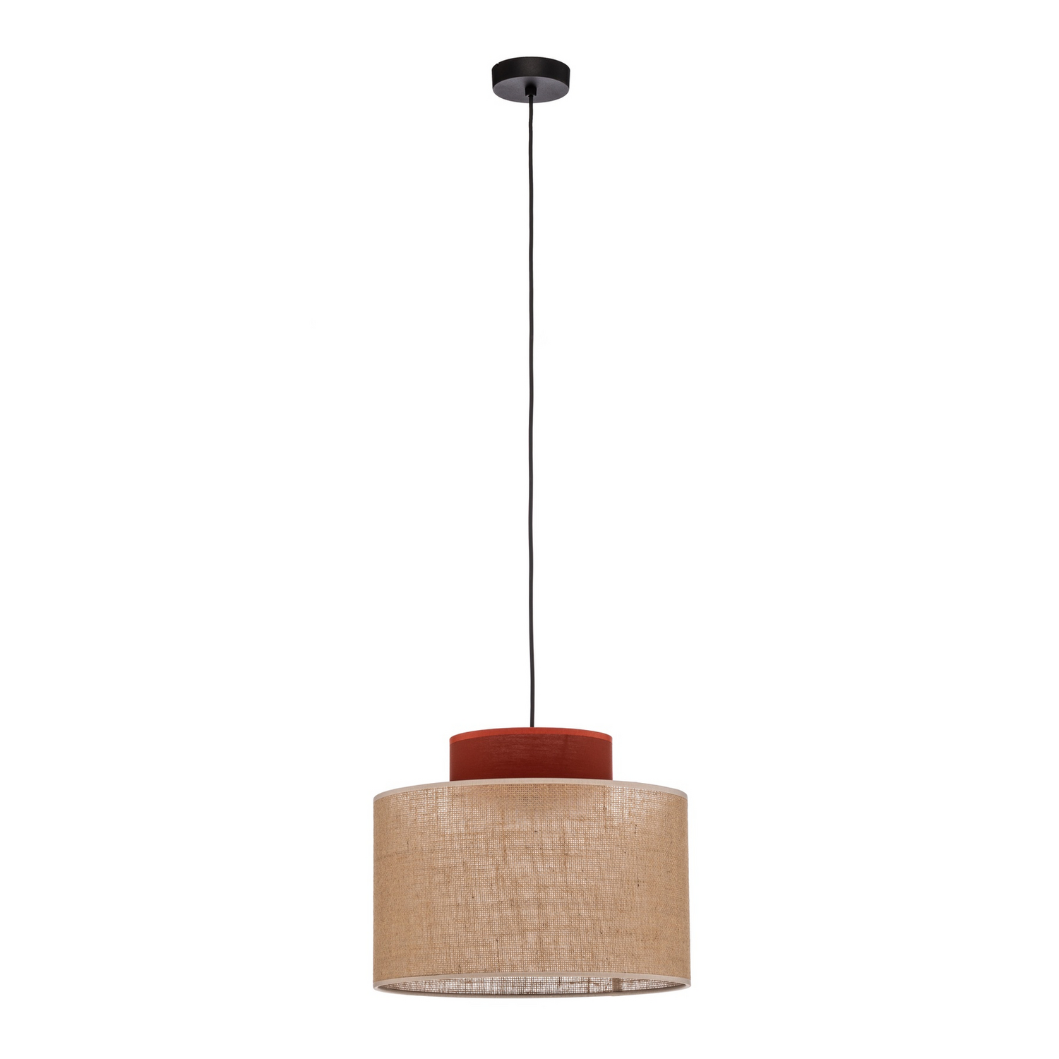 Suspension Duo ø 38 cm, marron rouille, marron naturel, jute, plafonnier, qualité B