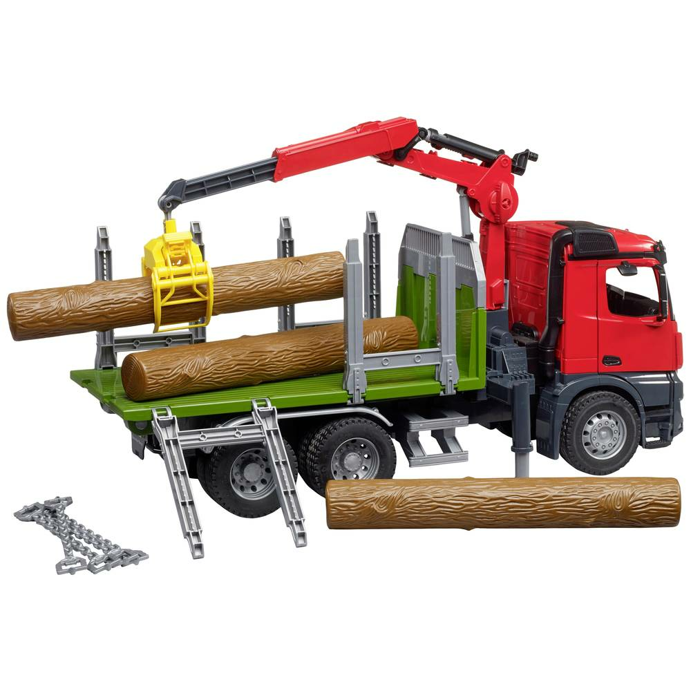 B-Ware Bruder Lkw Modell Mercedes Benz Arocs Holztransporter Mit Greifarm Fertigmodell