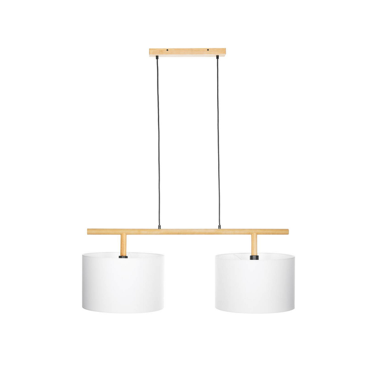 Lindby Chava Hängeleuchte Deckenlampe Lampe Leuchte Zweiflammig E27 Weiß Holz895 B-Ware - 4251911720105
