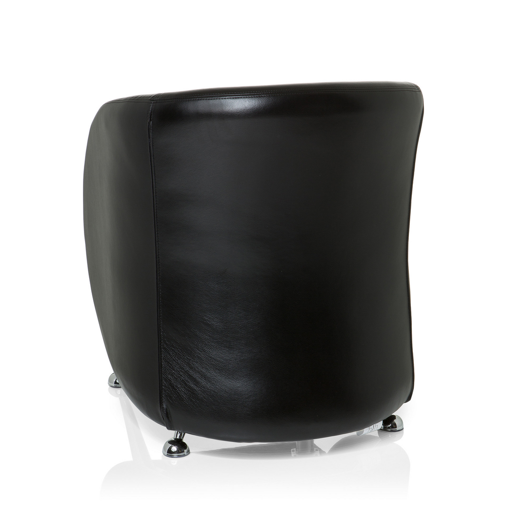Hjh Office Loungesessel Clubsessel Sessel Kunstleder Schwarz Armlehne Standfuß B-Ware
