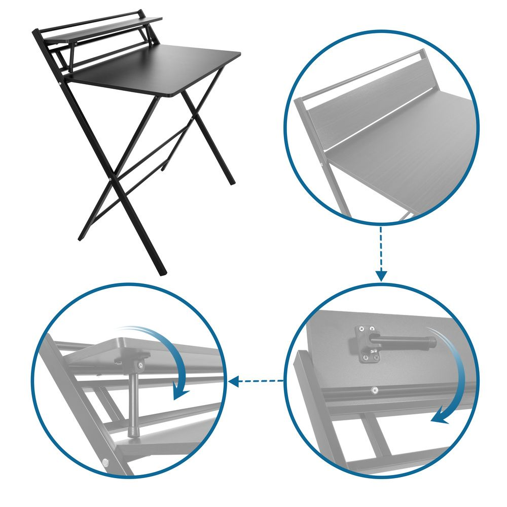 Hjh Office Schreibtisch Arbeitstisch Easy Clap Computertisch Tisch 92x84 Schwarz B-Ware - 4064323020158
