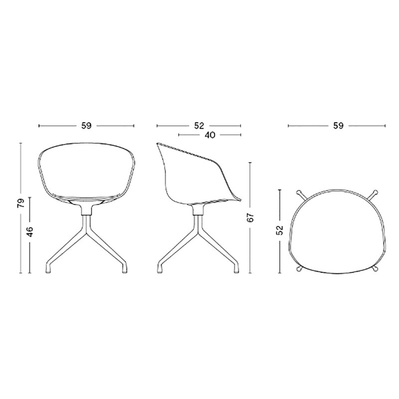 Hay Aac 21 Drehstuhl Bürostuhl Anthrazit Stoff Remix 183 Aluminium Poliert B-Ware - 426574