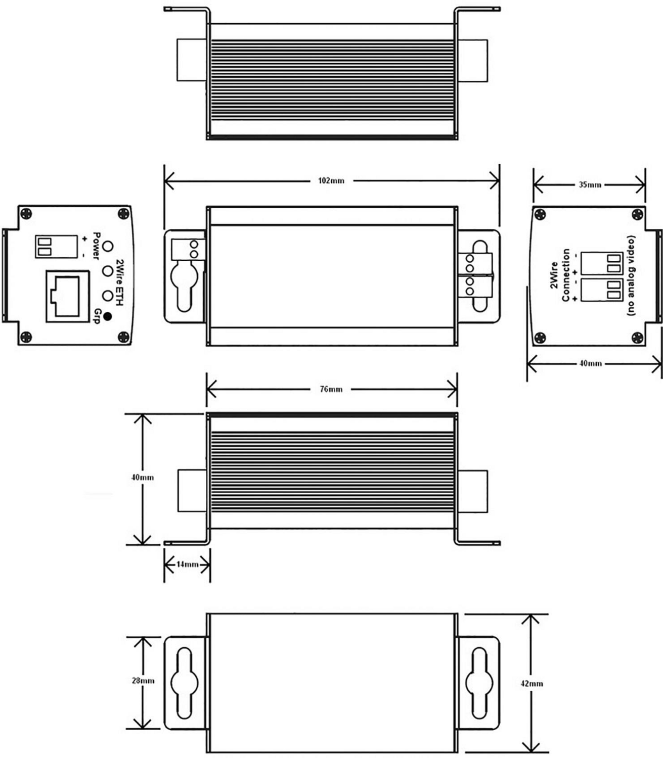B-Ware C4line 2 Port Netzwerkverlängerung 2 Draht Reichweite 400 M 100 M Bit/S109