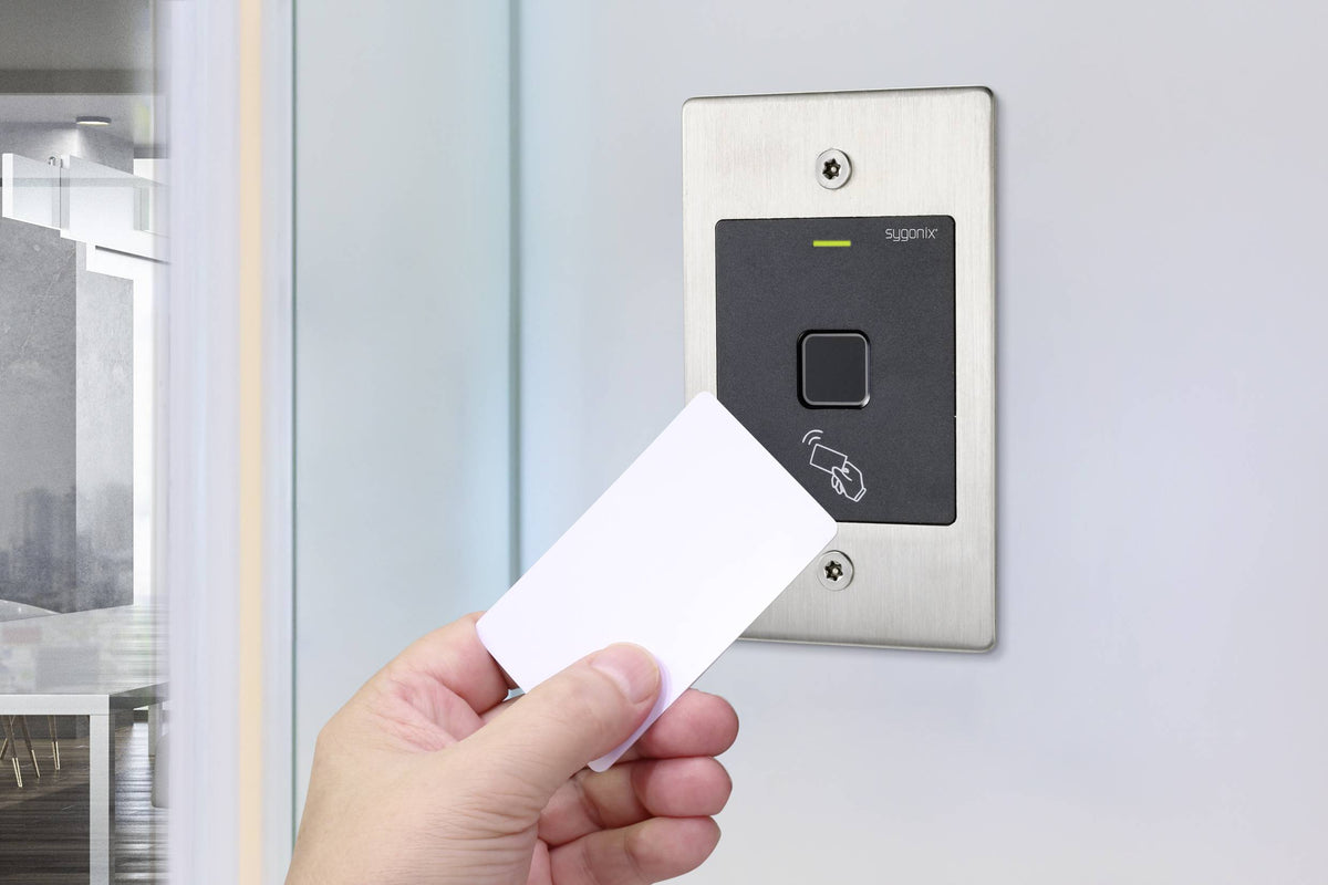 Sygonix Fingerprint RFID Zugangssystem Unterputz IP66 12V 203g schwarz 70x115mm - 4064161183985