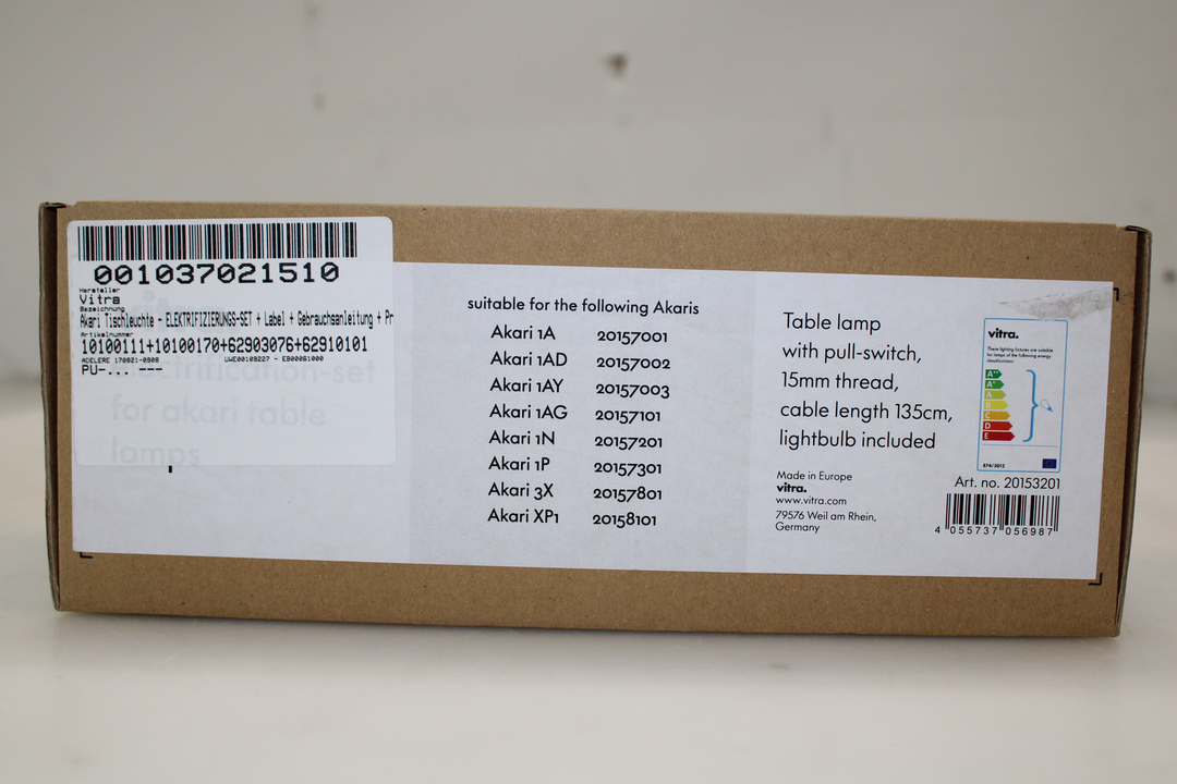 Vitra Akari 1 A Stehlampe Leuchte Lampe Ersatzteil Elektrifizierungsset Ersatz B-Ware - 4055737056987