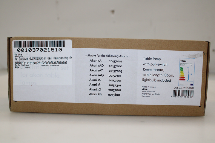 Vitra Akari 1 A Stehlampe Leuchte Lampe Ersatzteil Elektrifizierungsset Ersatz B-Ware - 4055737056987