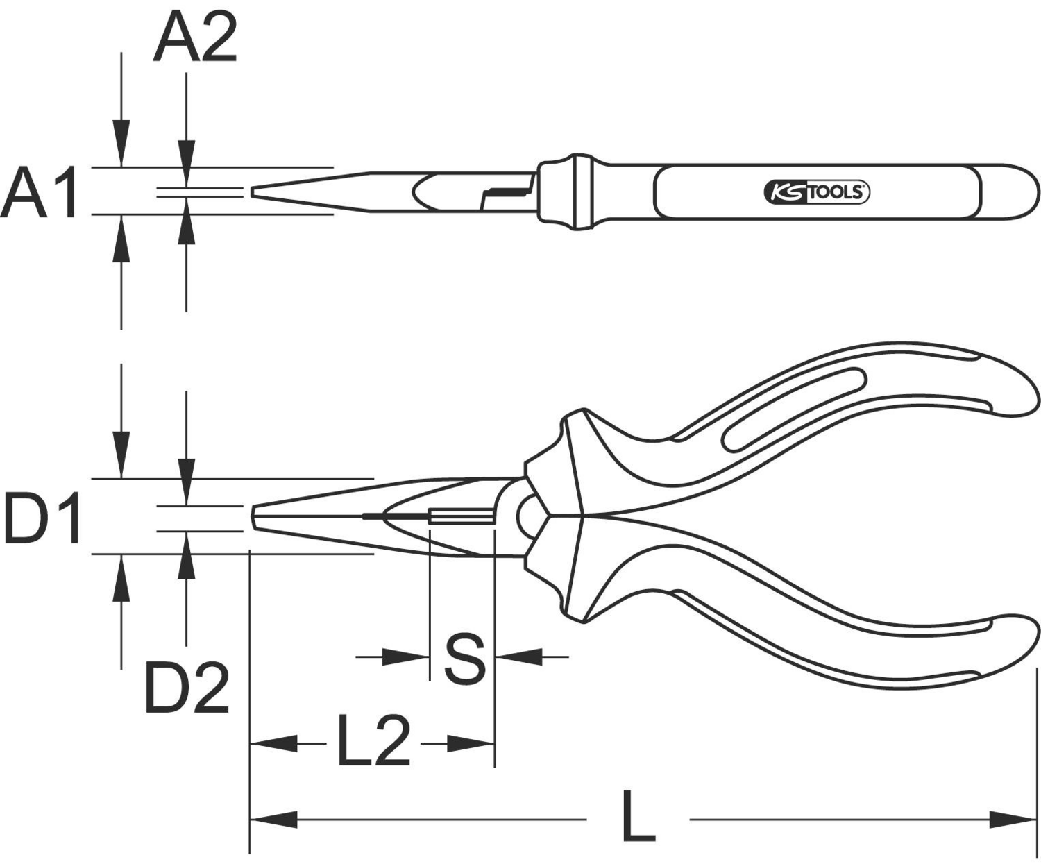 KS Tools 9650610 Telefonzange Zange Handwerkzeug Werkzeug KFZ-Zange KFZ-Werkzeug