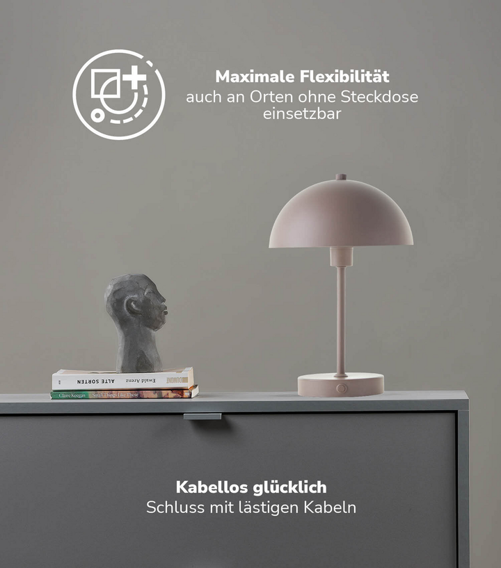 mokebo LED Tischlampe kabellos Tischleuchte dimmbar Leselampe Lampe Leuchte USB