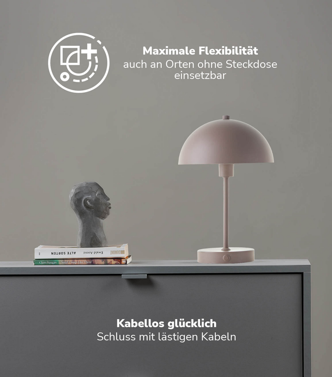 Mokebo Led Tischlampe Kabellos Tischleuchte Leselampe Pilzlampe Licht Usb B-Ware
