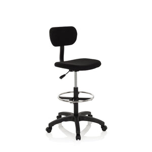 B-Ware hjh OFFICE Arbeitsstuhl TOP WORK 05 Hocker schwarz Stoff höhenverstellbar 100kg