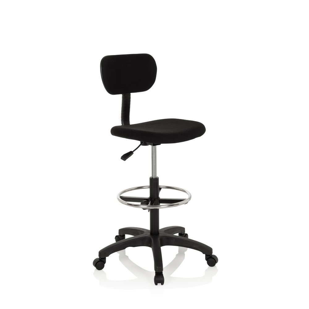 hjh OFFICE Arbeitsstuhl TOP WORK 05 Hocker schwarz Stoff höhenverstellbar 100kg - 4251084680046