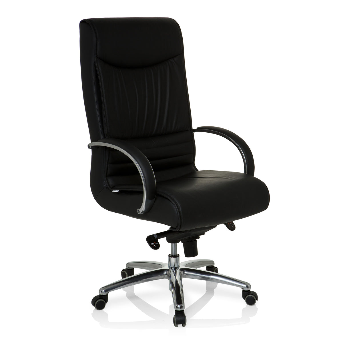 hjh OFFICE Chefsessel XXL F 400 Leder schwarz Ergonomischer Bürostuhl 150kg - 4260284083915