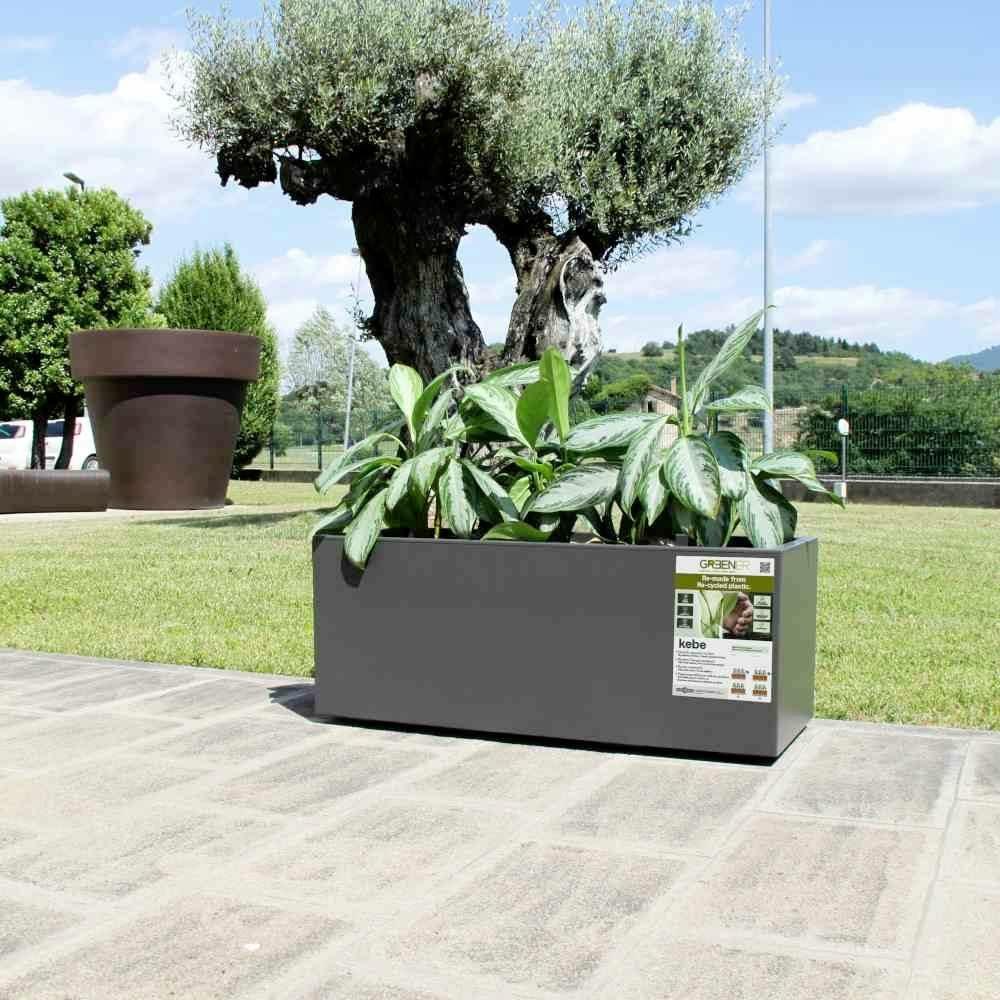 Euro3plast Greener Kebe Pflanzkasten Blumenkasten Kasten Kunststoff Anthrazit B-Ware