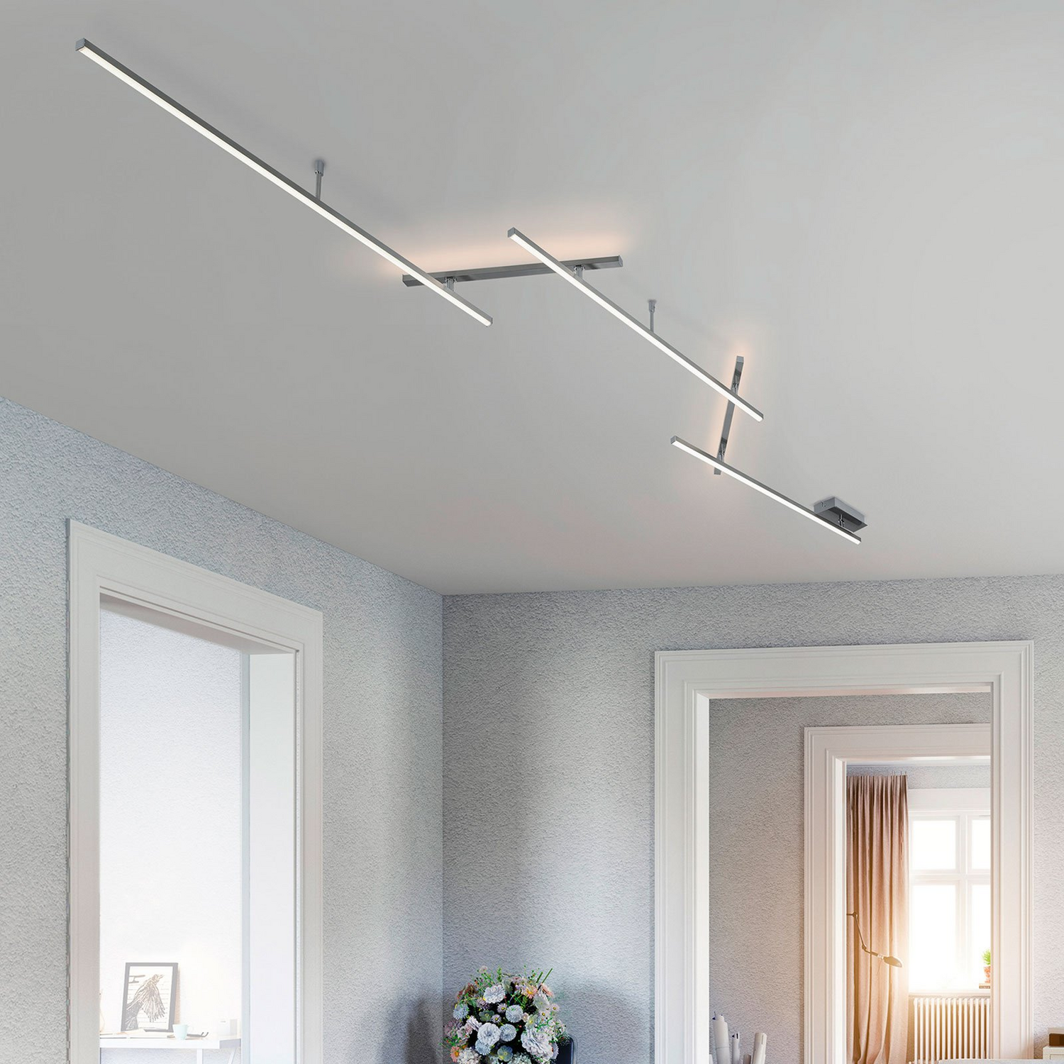 B-Ware Trio Lighting Led Deckenlampe Indira Hängelampe Lampe Leuchte Dimmbar 25 W Nickel
