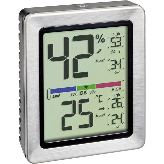 TFA Dostmann EXACTO Thermo-/Hygrometer Temperaturmesser Silber