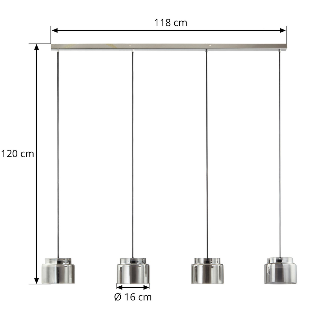 Lucande Diano Hängeleuchte Rauchgrau Vierflammig Deckenlampe Deckenleuchte Lampe B-Ware - 4251911767407