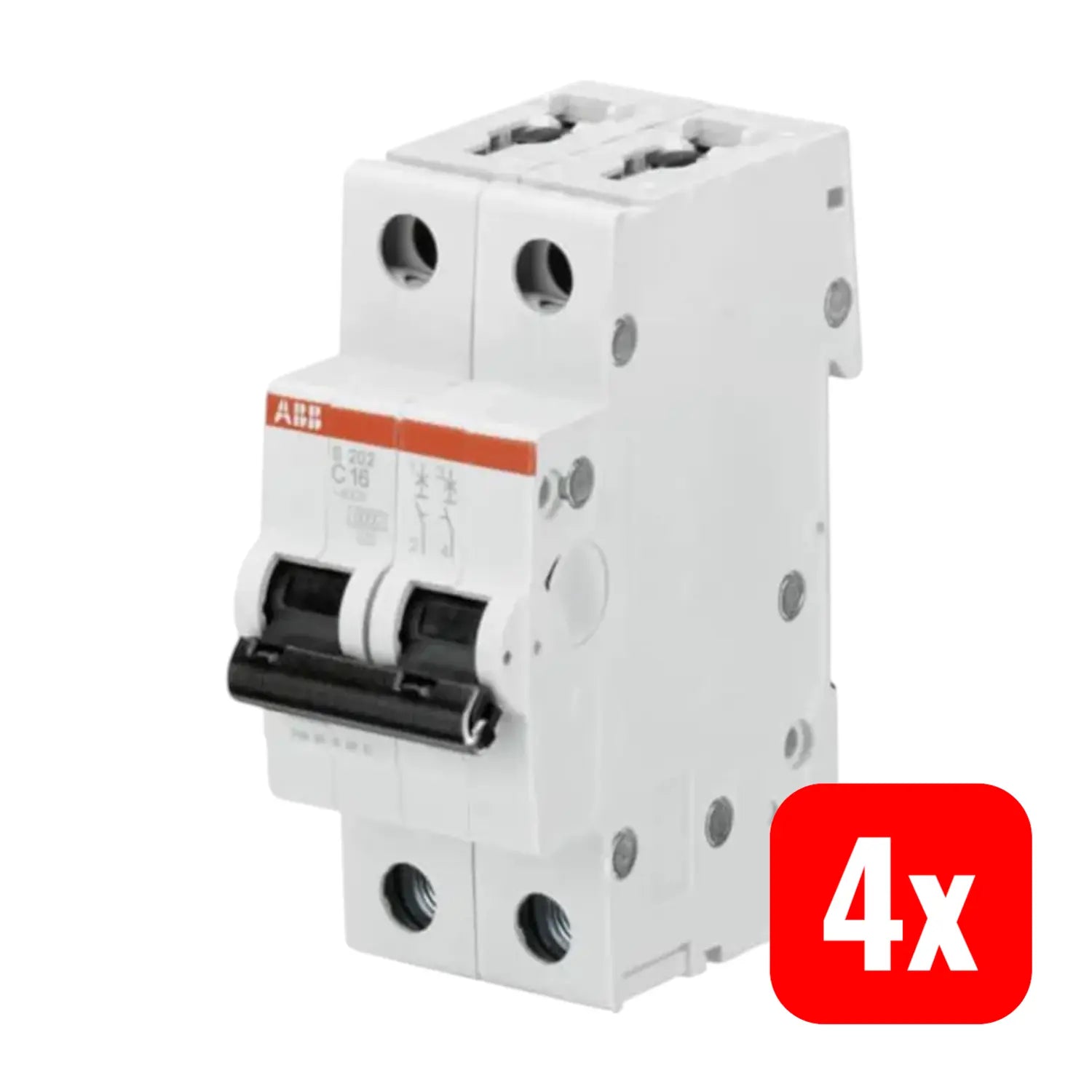 B-Ware Abb Leitungsschutzschalter Sicherungsautomat S202 C16 2 Polig Stromkreis 4 Stück - 4016779465908