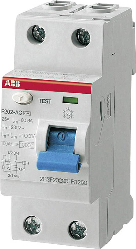 Abb 2 Csf202101 R1250 Fi Schutzschalter    2polig 25 A 0.03 A 230 V B-Ware - 4012233026906