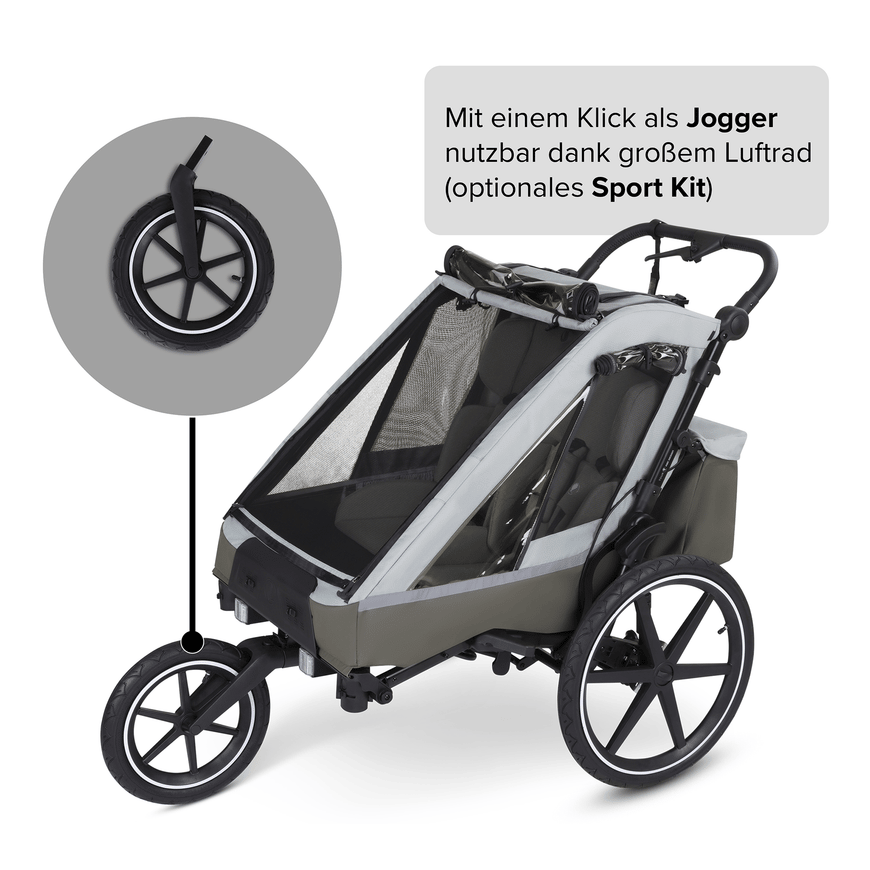 B-Ware Abc Design Fahrradanhänger Tour Olive Anhänger Radanhänger Fahrrad Rad Kinder13