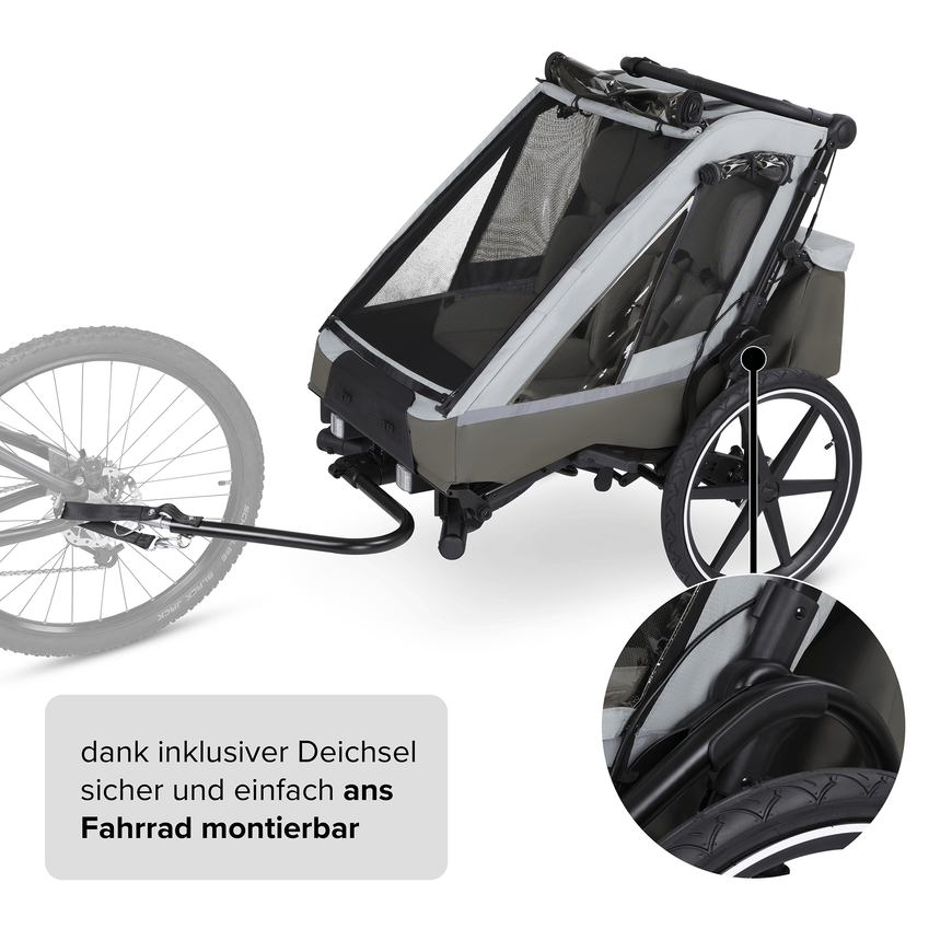 Abc Design Fahrradanhänger Tour Olive Anhänger Radanhänger Fahrrad Rad Kinder B-Ware - 4045875071539