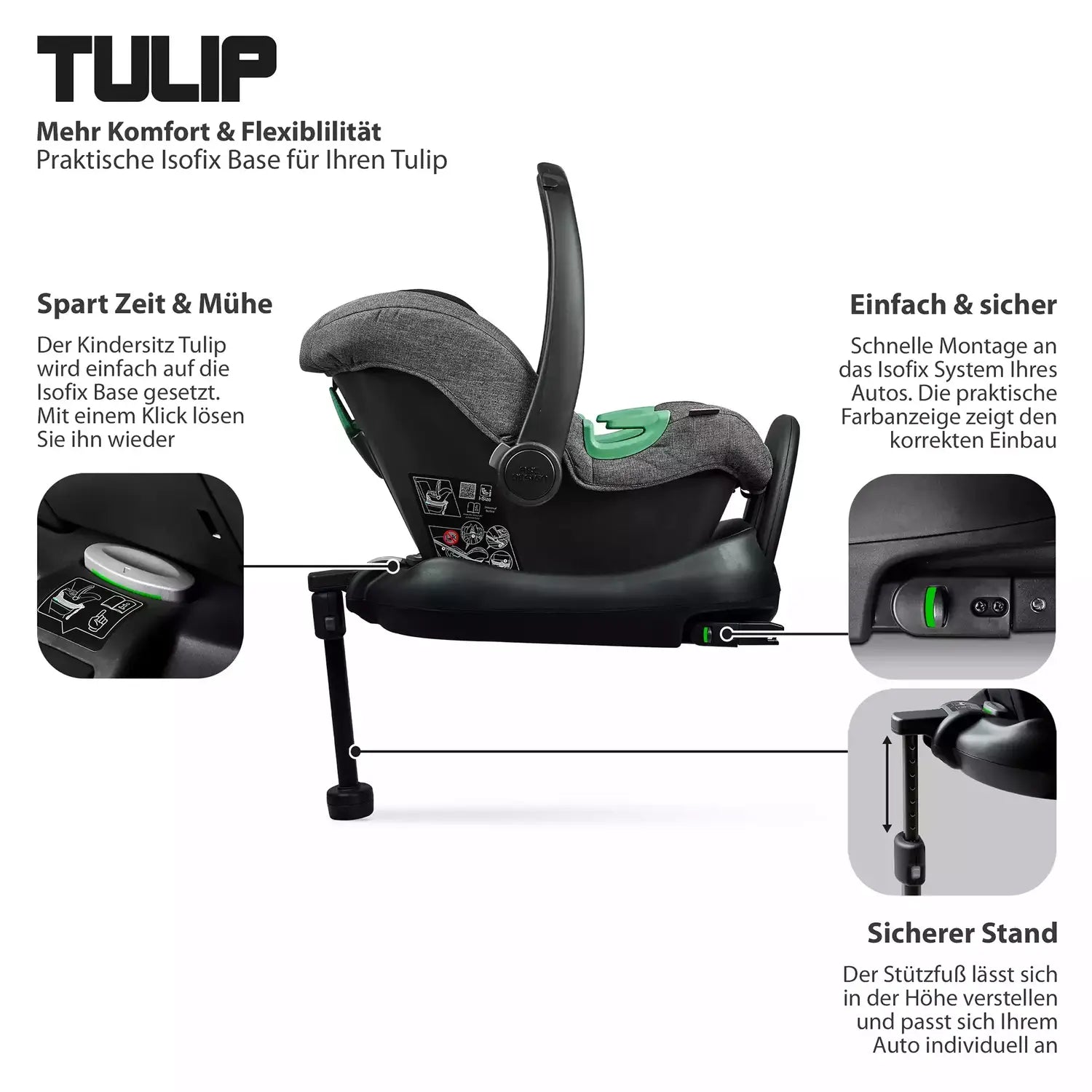 B-Ware Abc Design Babyschale Autositz Tulip Diamond Asphalt Gruppe 0 Plus Kindersitz - 4045875095849