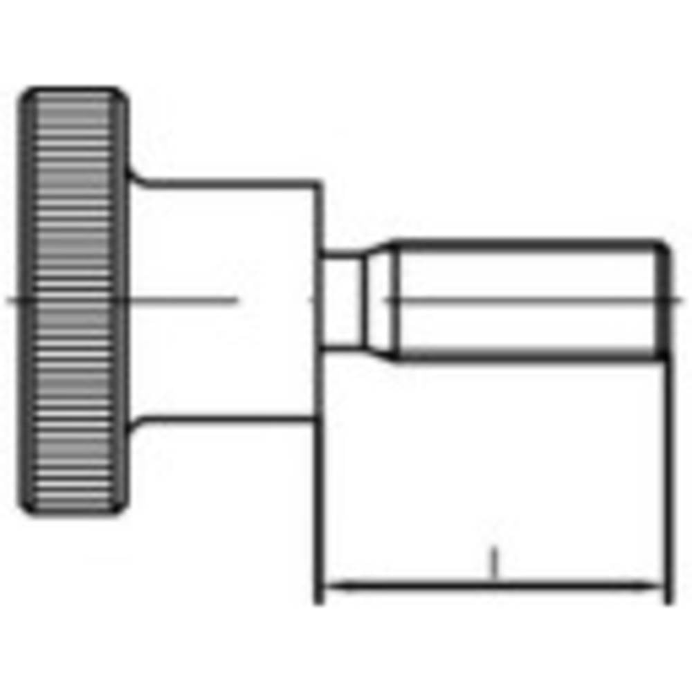 TOOLCRAFT TO-5447865 Rändelschrauben Schraube M4 12 mm DIN 464 Messing 25 Stück