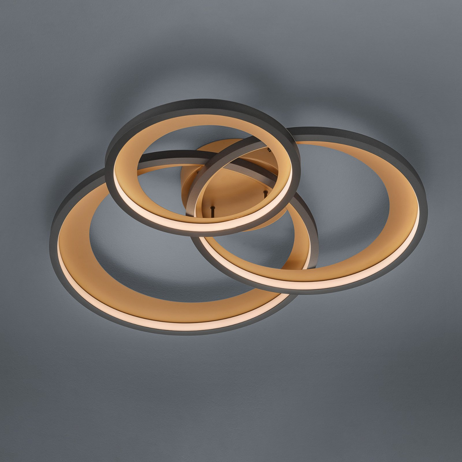 B-Ware Trio Lighting Led Deckenlampe Granada Deckenlampe Lampe Licht Schwarz Matt G439