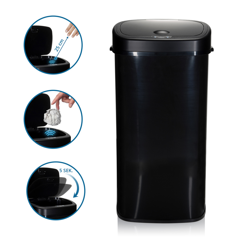 B-Ware Hjh Office Abfallsammler Mülleimer Sensor 68 L Stahl Schwarz Clean Vi - 4064323013266