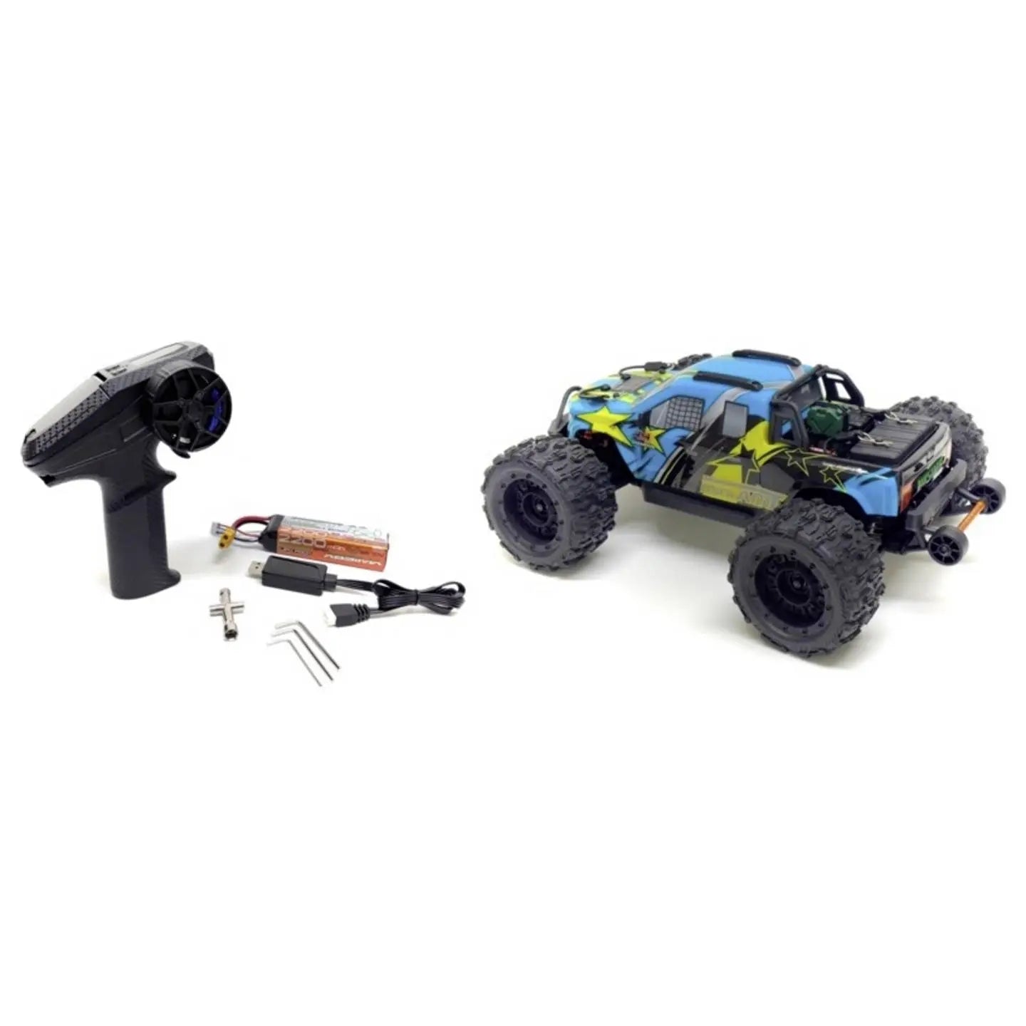 B-Ware Absima 3 S Bl Mini Amt Rc Auto Modell Fluo Blue Brushless Fahrzeug - 4250650962210