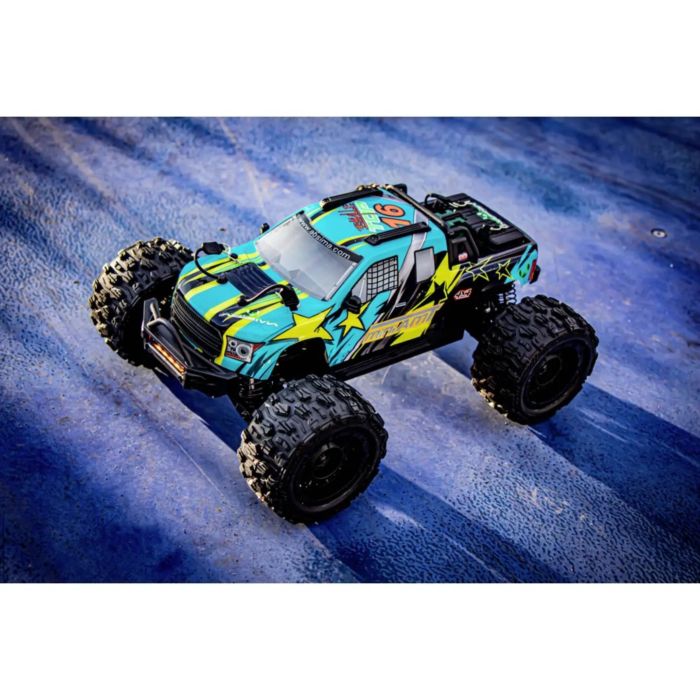 B-Ware Absima 3 S Bl Mini Amt Rc Auto Modell Fluo Blue Brushless Fahrzeug - 4250650962210