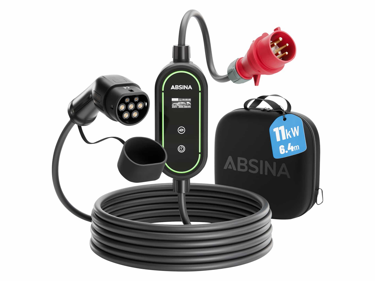 Absina Mobile Wallbox Ladestation Ev Charger 11 K W Cee 16 A Mode 2 Typ 2 Stecker B-Ware - 4260368689965