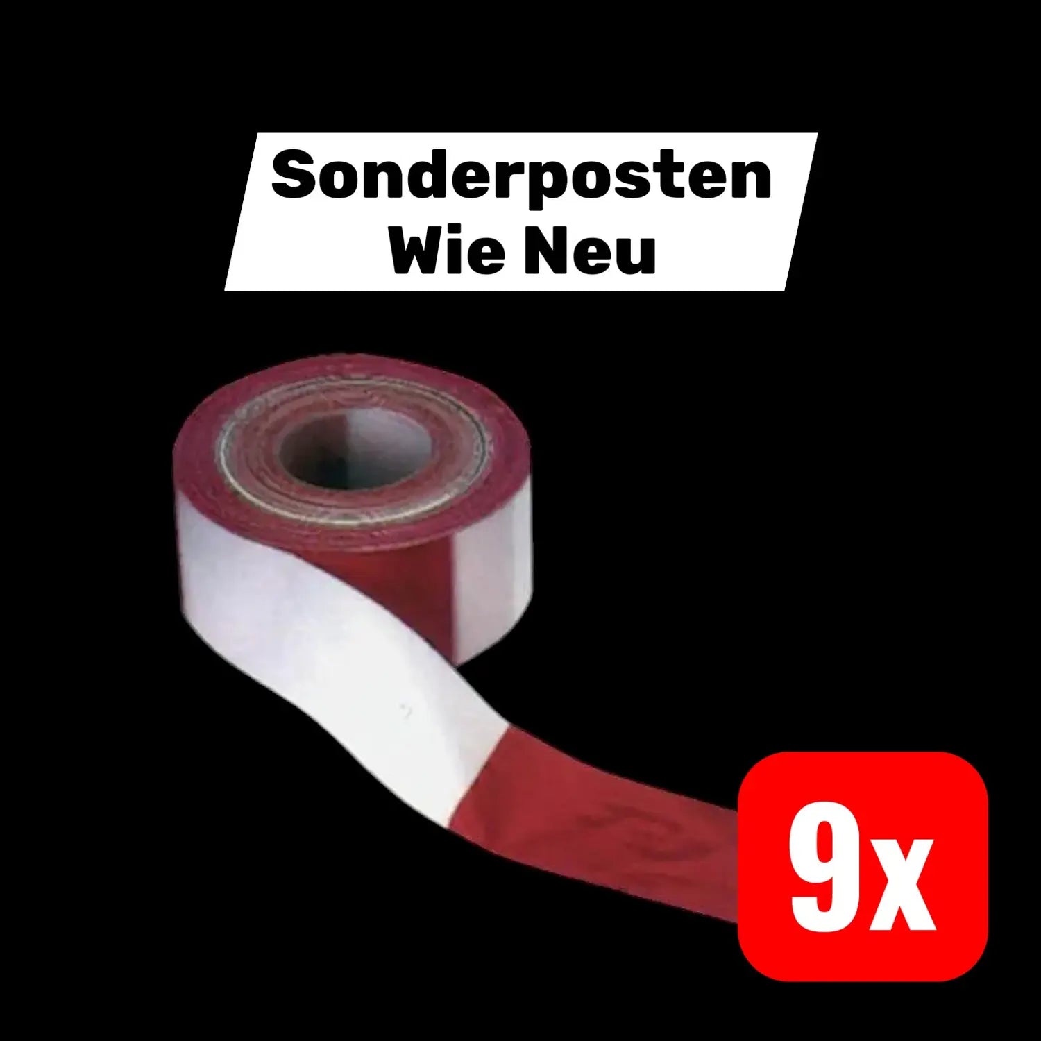 B-Ware Absperrband Band Absperrfolie Sperrband Band Rot Weiß Breite 80mm 9 Stück - 4022153011111